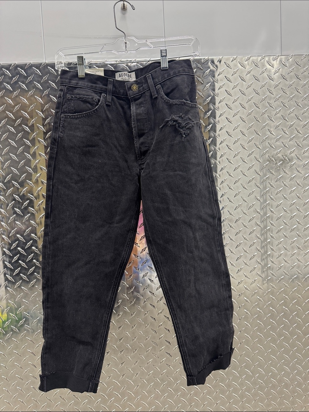 NWT!!! Agolde Jamie high rise classic fix, plume- size 25